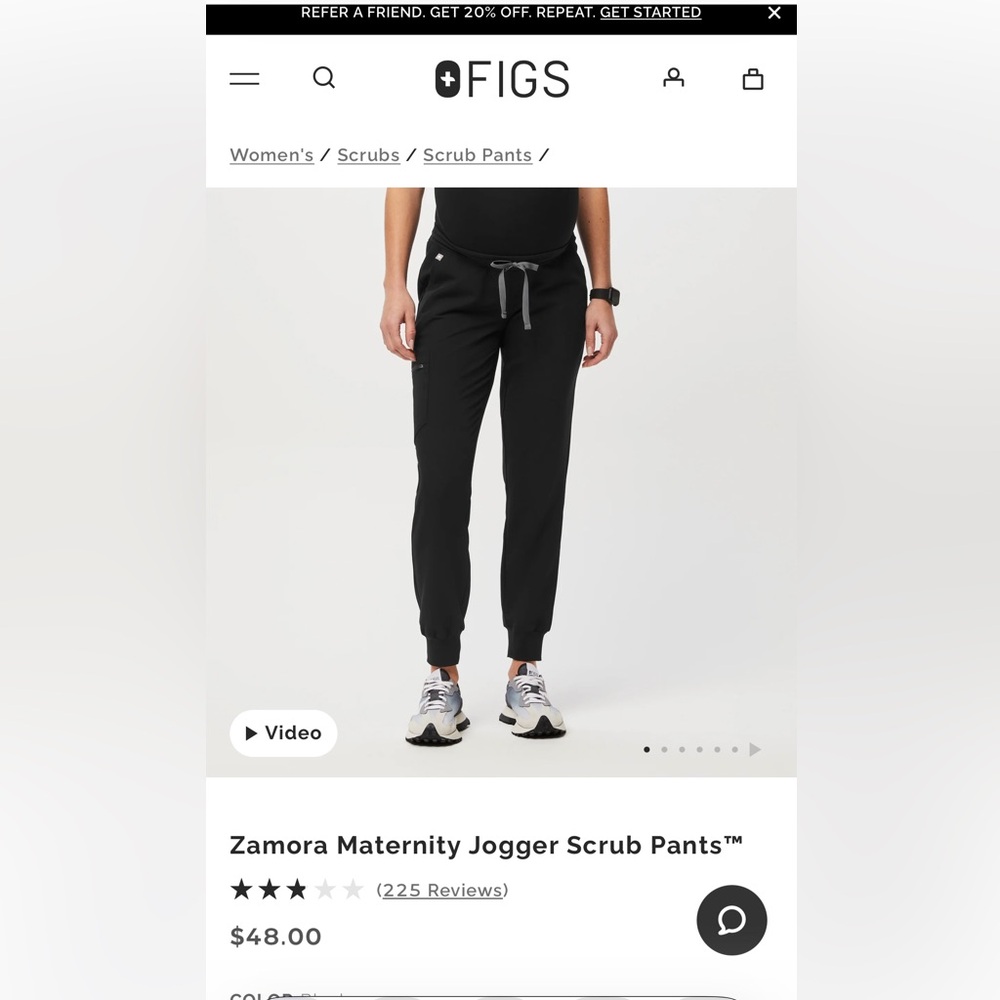 Figs maternity scrub pant